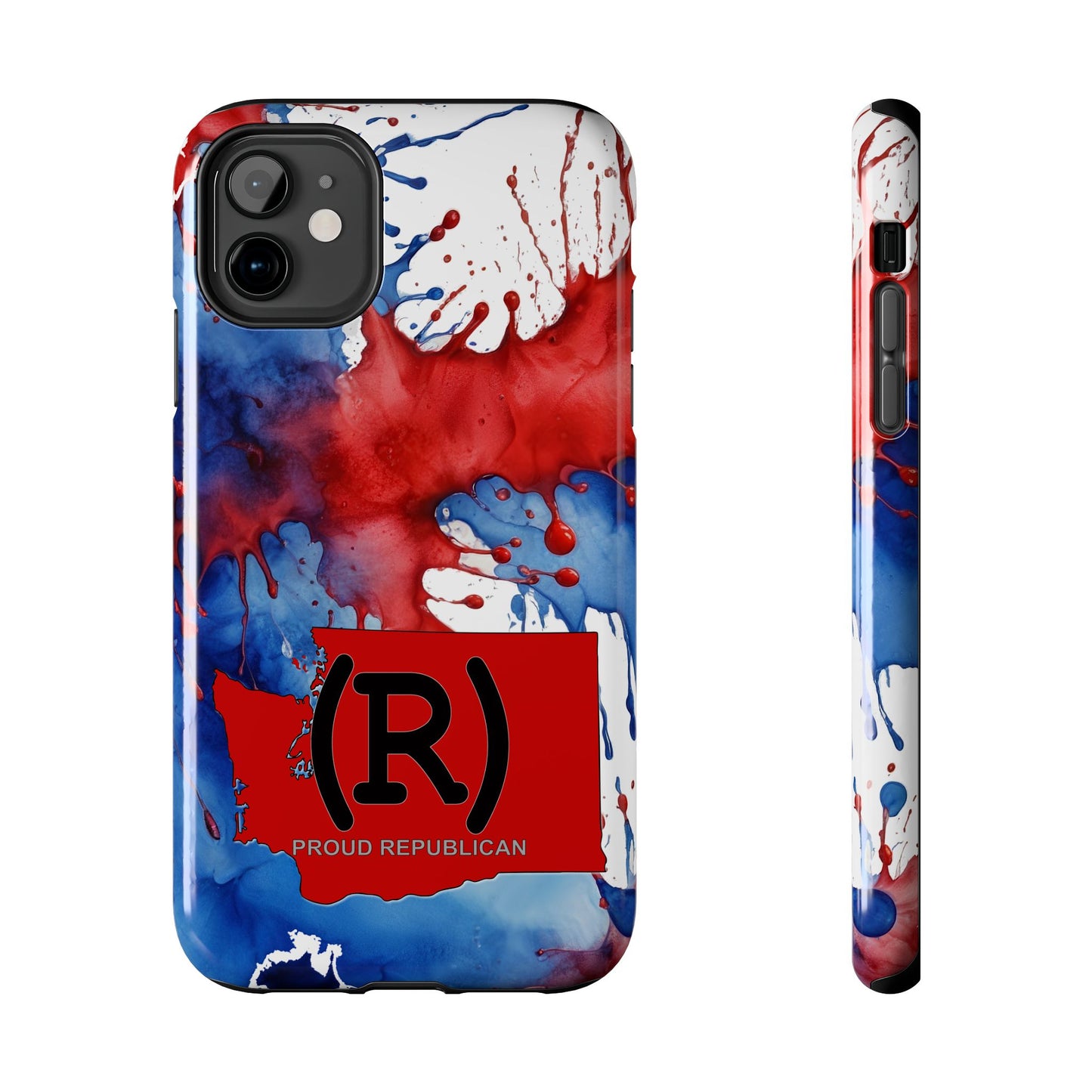 Washington Red State Red, White & Blue Splash Republican (R) Conservative Tough Phone Cases