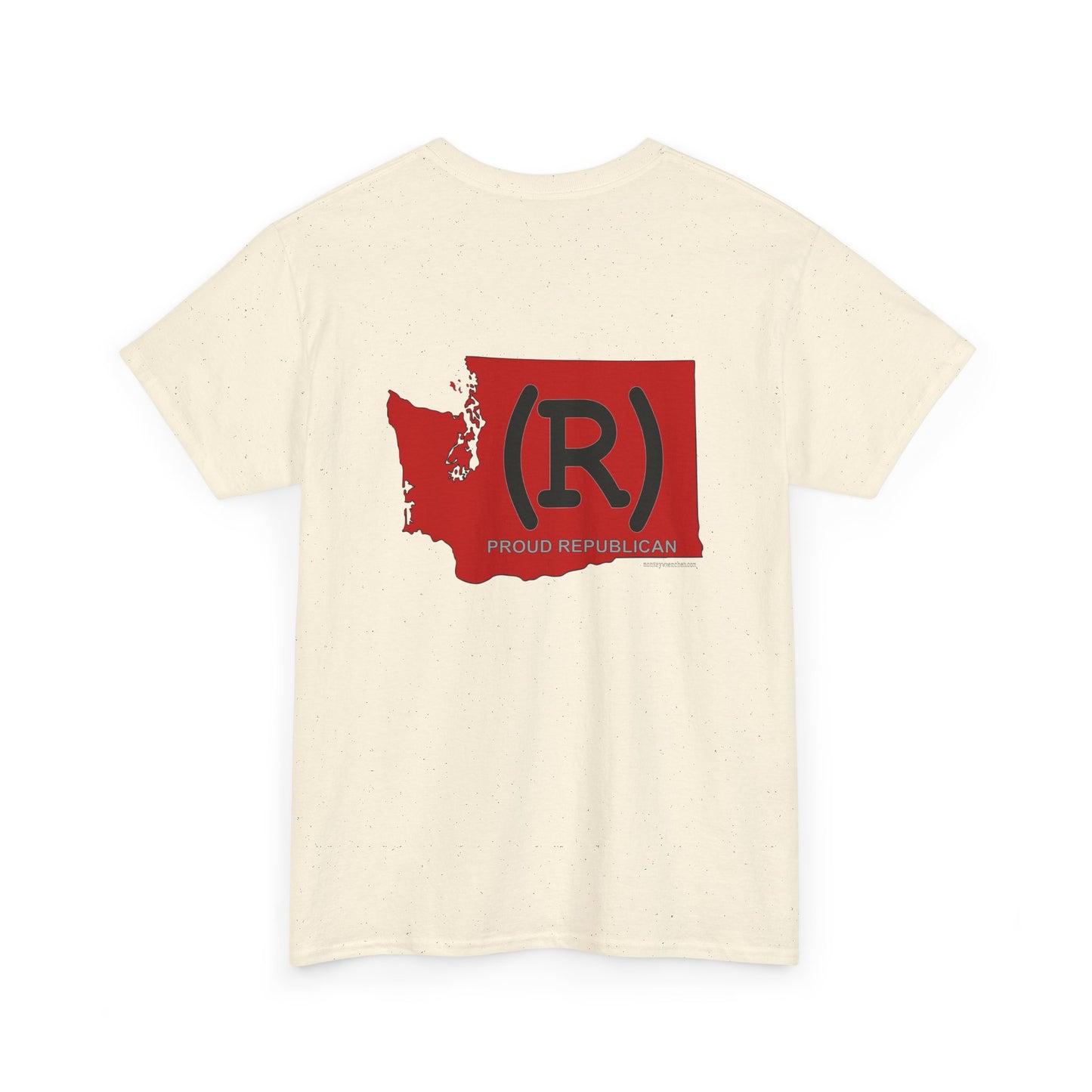 Washington Red State (R) Printed Front & Back Unisex Heavy Cotton Tee