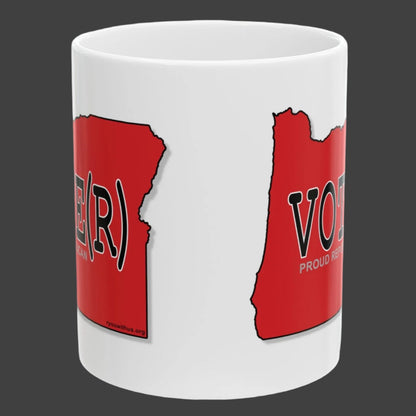 VOTE(R) Oregon Republican Red State Conservative Election 2024 Voter Ceramic Mug - 11oz.