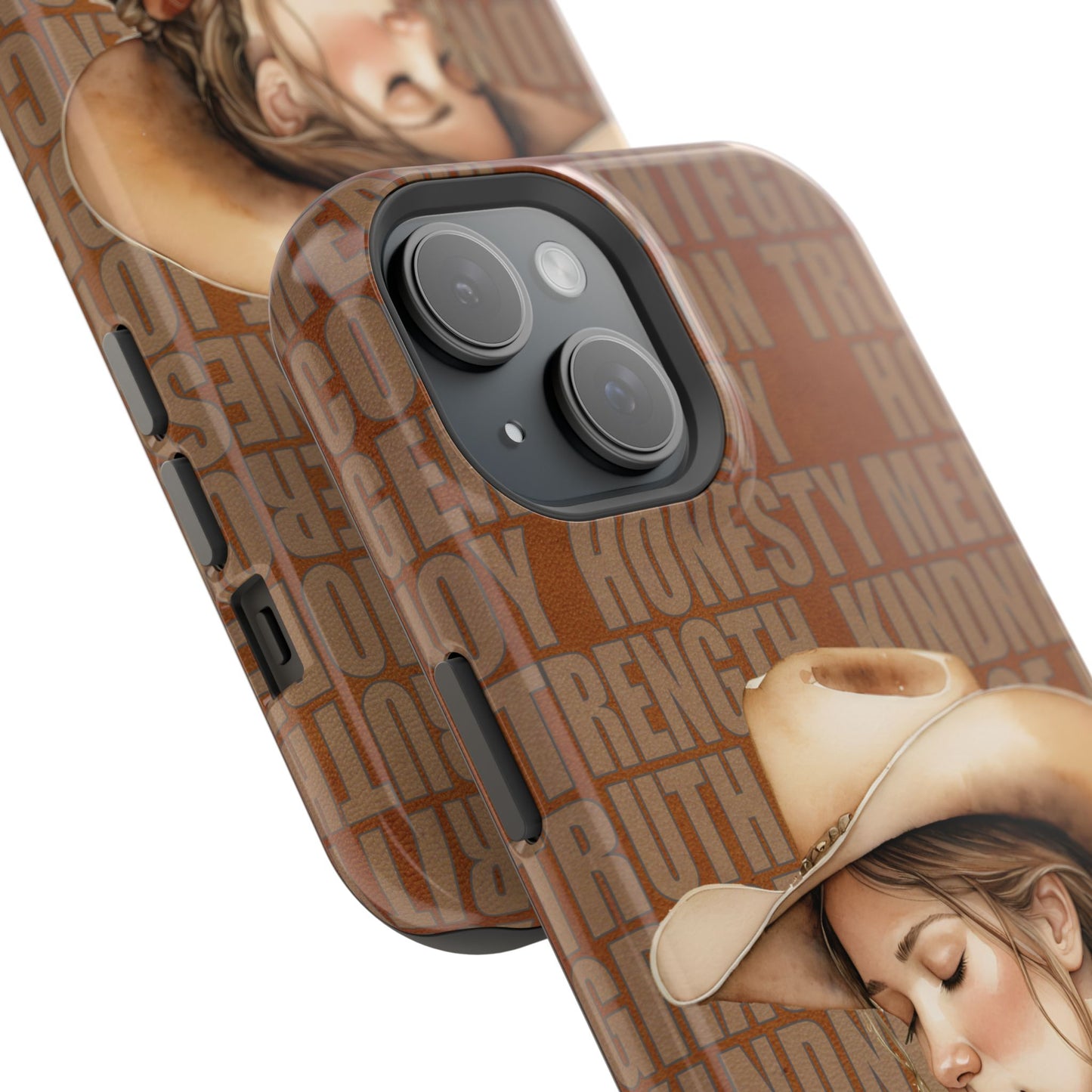 Watercolor Cowgirl Western Virtues Prayer Impact-Resistant Phone Cases