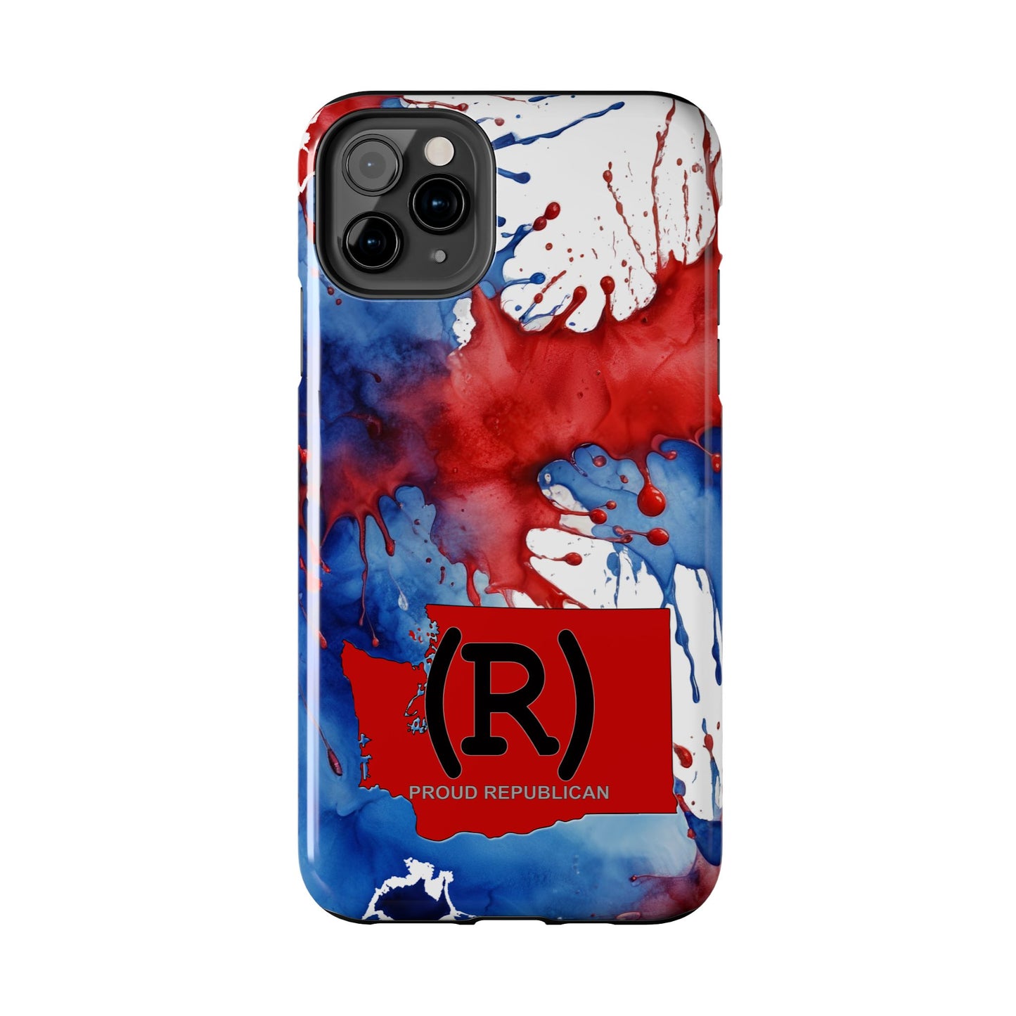 Washington Red State Red, White & Blue Splash Republican (R) Conservative Tough Phone Cases