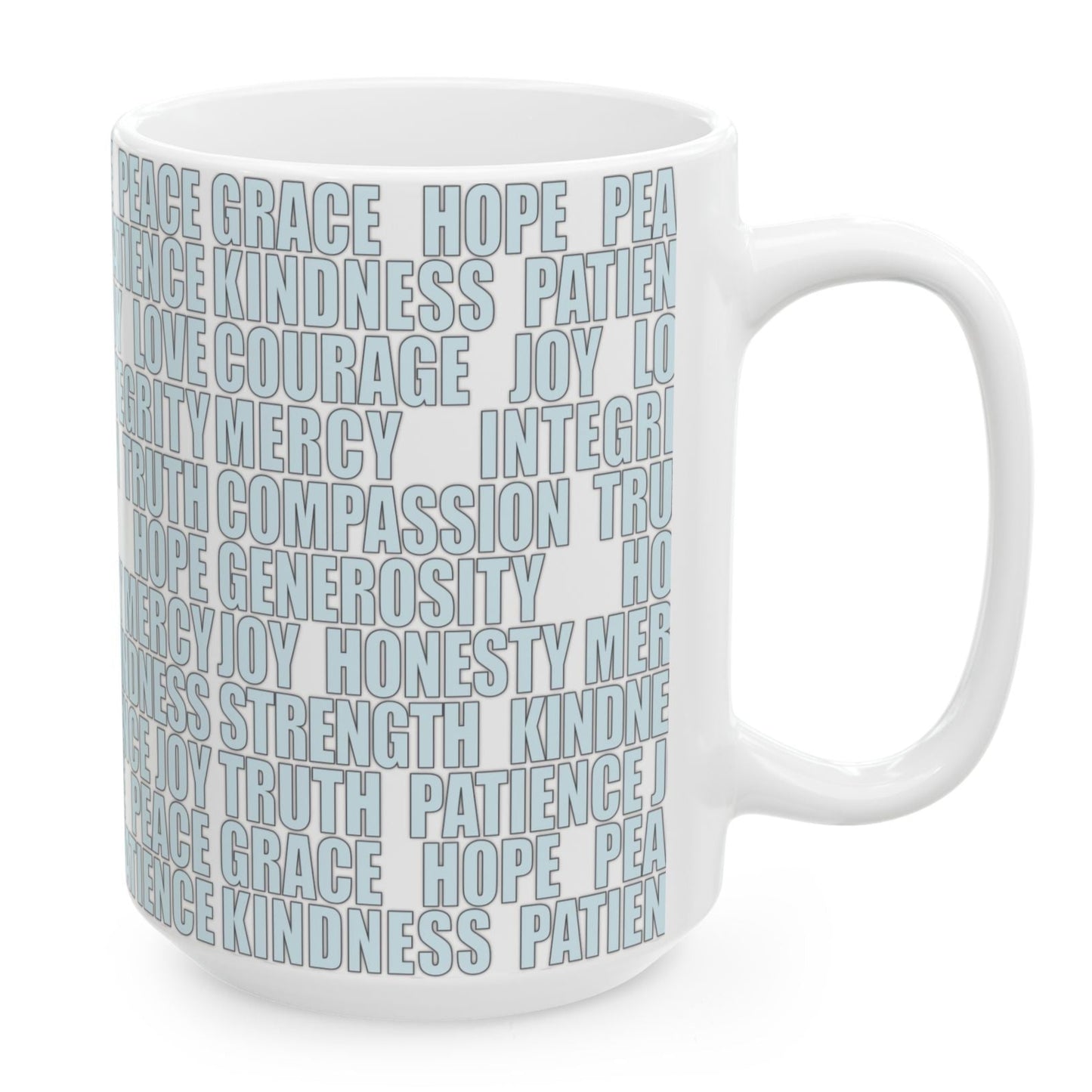 Joyful "Tracy" Redhead Ginger Cowgirl and Positive Words White Ceramic Mug (11oz or 15oz)