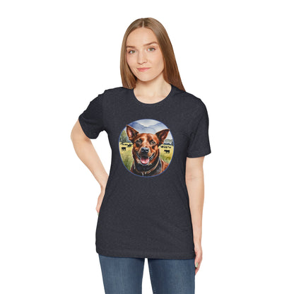 Red Heeler with Herd of Cattle Unisex Jersey Short Sleeve Tee (7 Color Options)  S - 4X