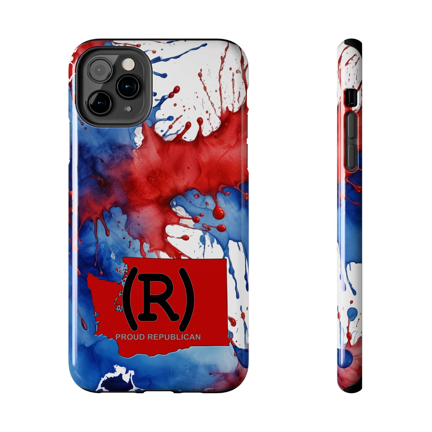 Washington Red State Red, White & Blue Splash Republican (R) Conservative Tough Phone Cases