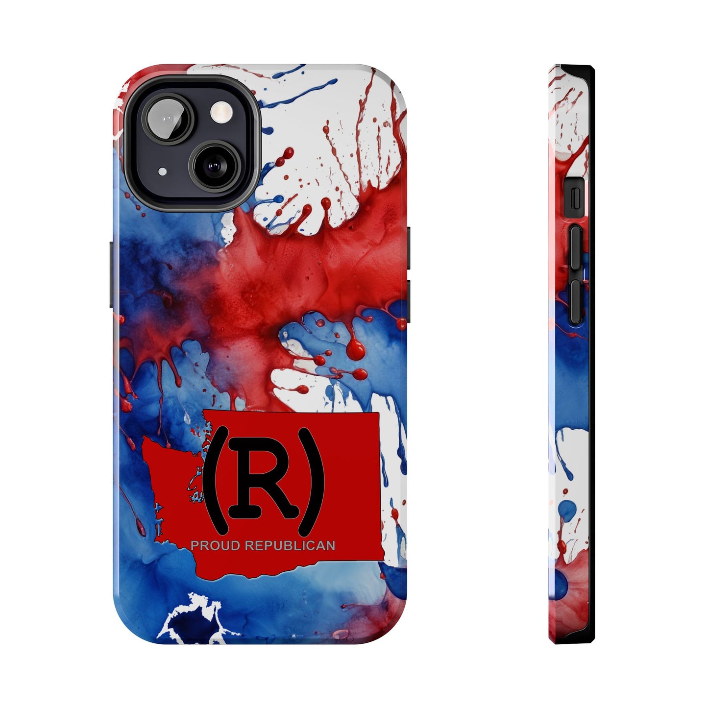 Washington Red State Red, White & Blue Splash Republican (R) Conservative Tough Phone Cases