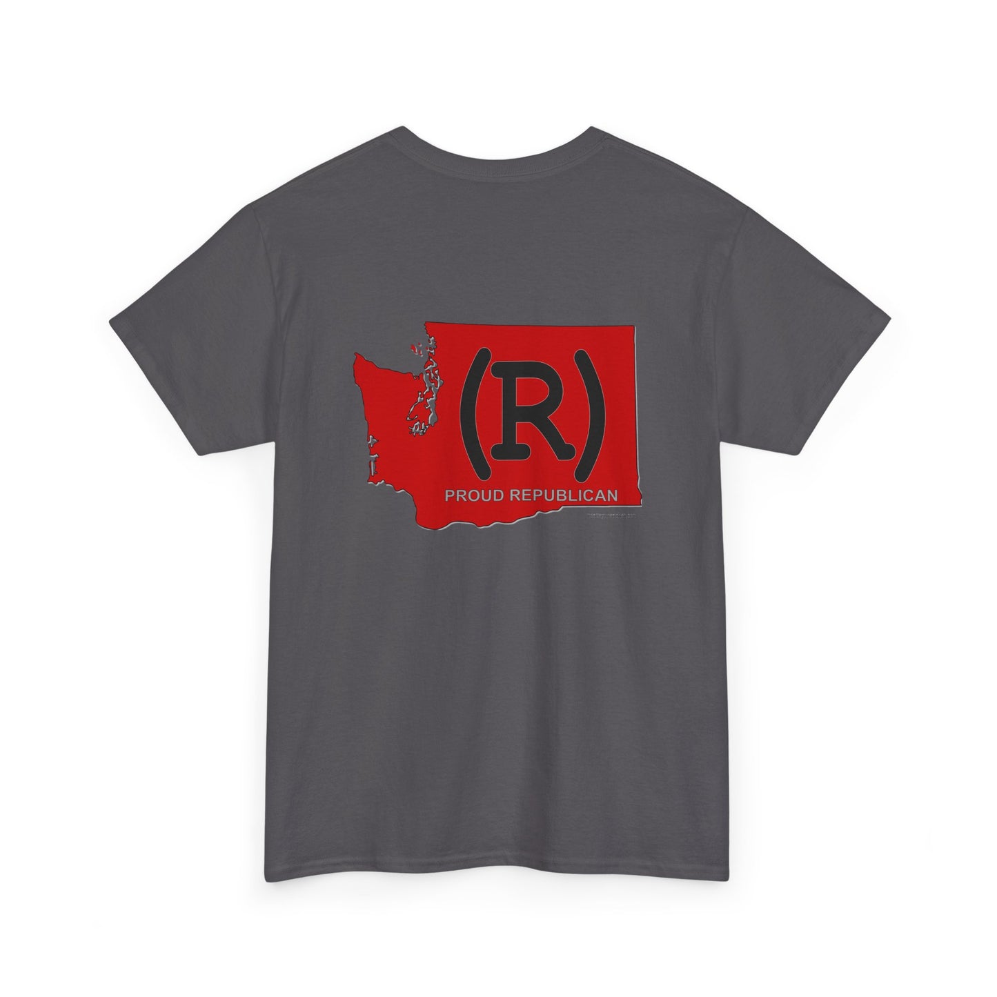 Washington Red State (R) Printed Front & Back Unisex Heavy Cotton Tee