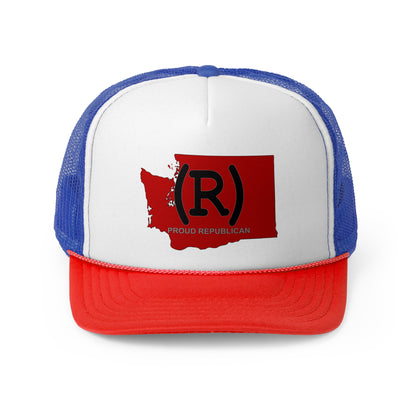 Washington Red State Republican Conservative - Trucker Cap