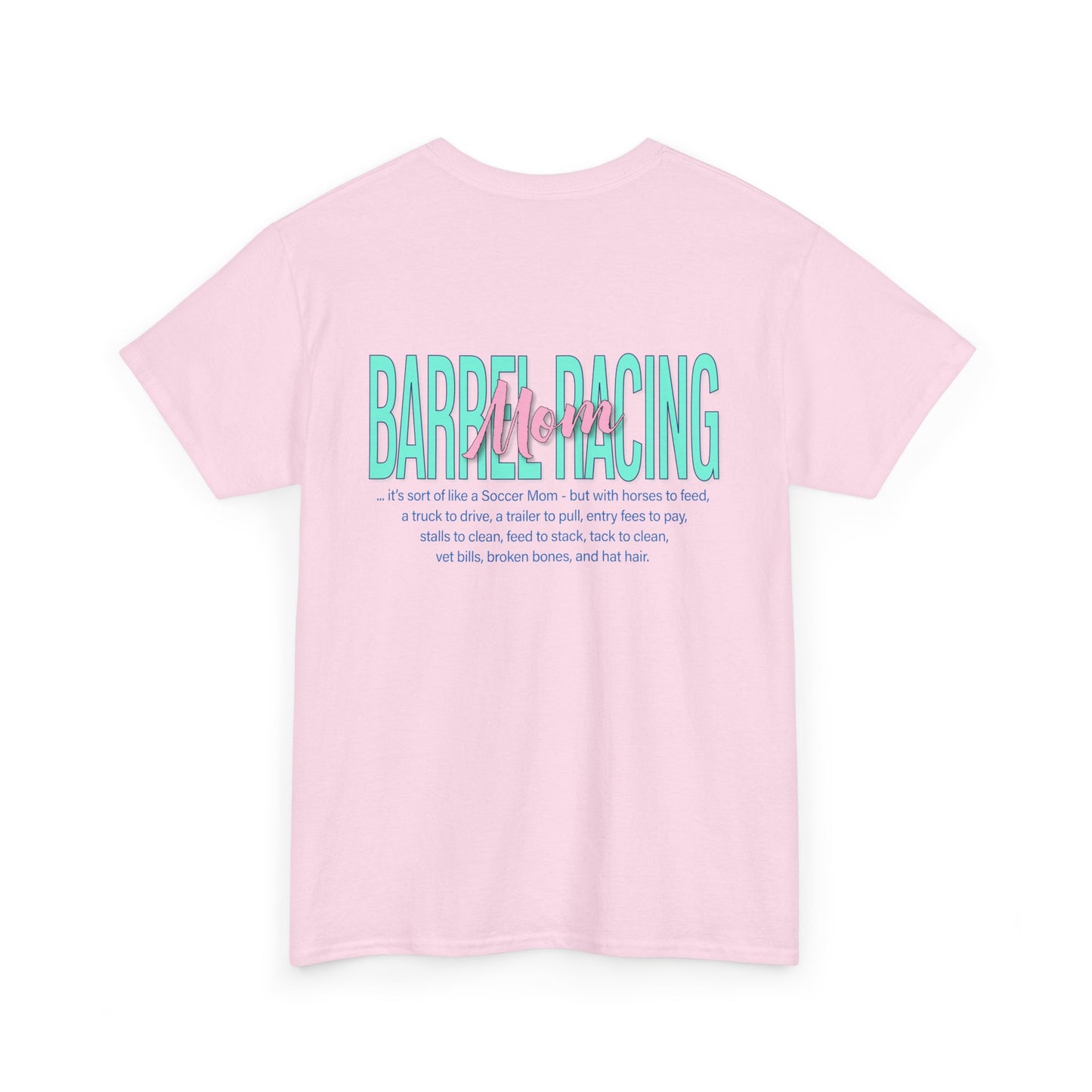 Barrel Racing Mom Unisex Heavy Cotton Tee - Fun & Comfy Gift for Rodeo Moms S- 5X (5 Light Color Options)