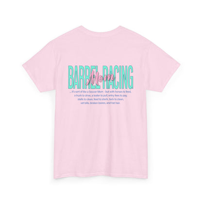 Barrel Racing Mom Unisex Heavy Cotton Tee - Fun & Comfy Gift for Rodeo Moms S- 5X (5 Light Color Options)