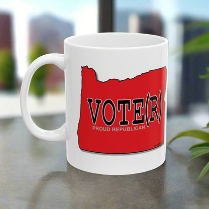 VOTE(R) Oregon Republican Red State Conservative Election 2024 Conservative Ceramic Mug - 11oz.