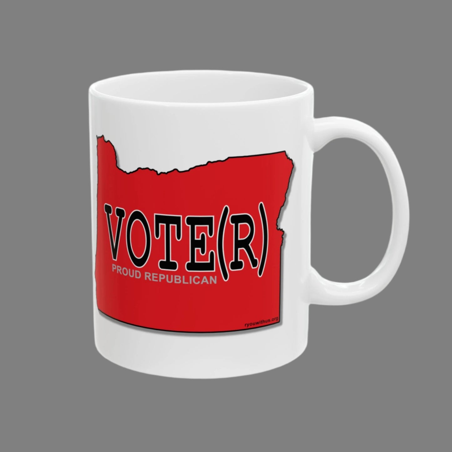 VOTE(R) Oregon Republican Red State Conservative Election 2024 Conservative Ceramic Mug - 11oz.