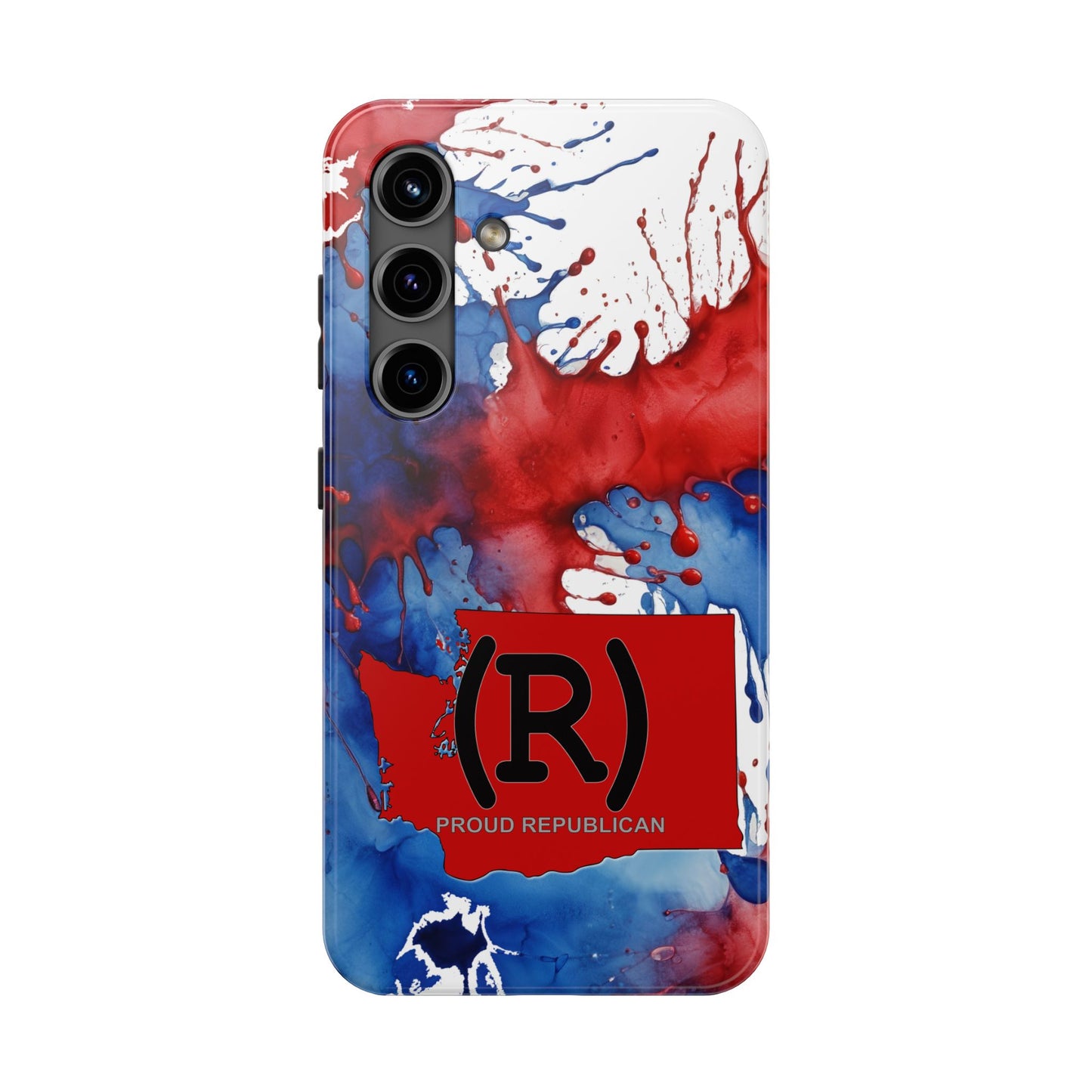 Washington Red State Red, White & Blue Splash Republican (R) Conservative Tough Phone Cases