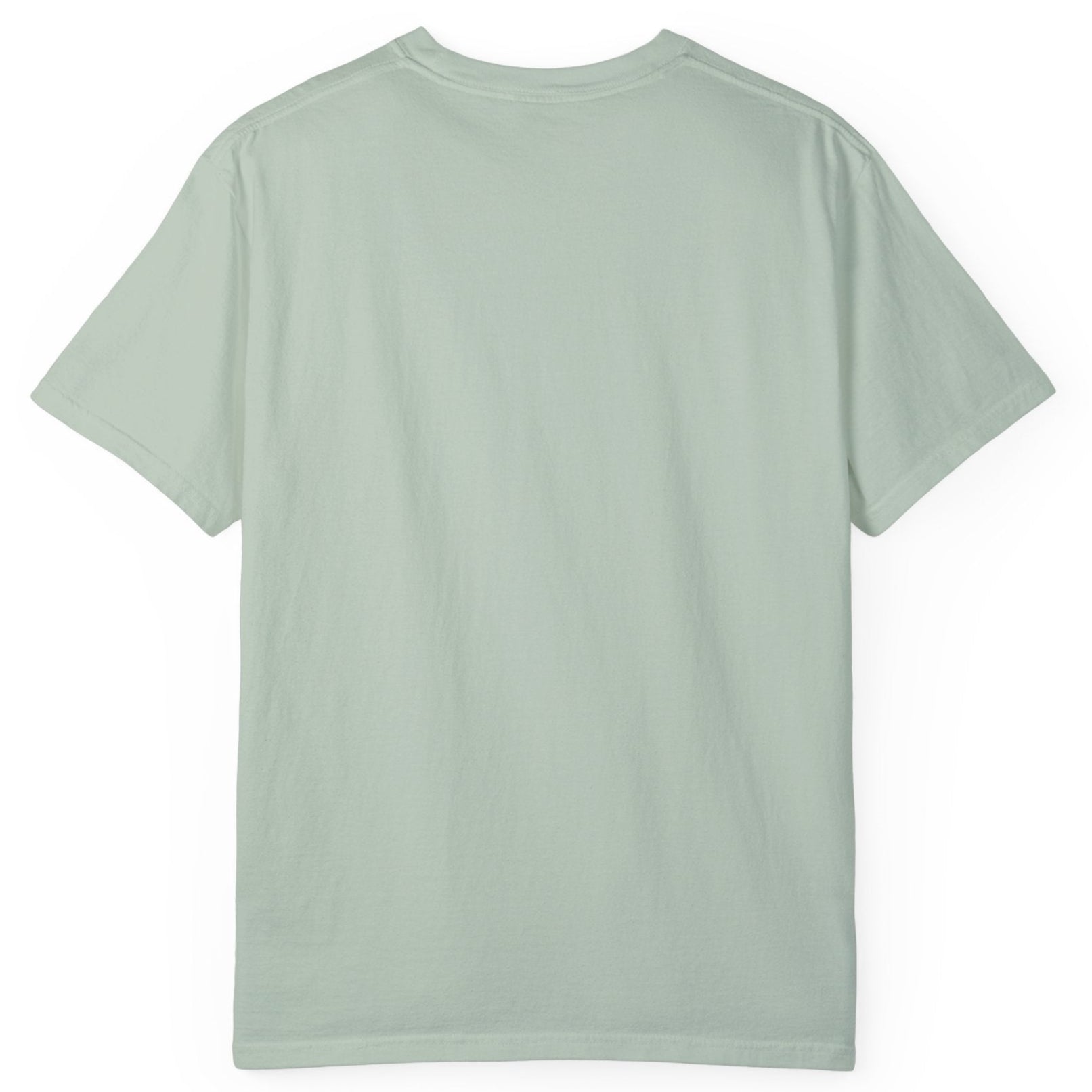 Garment dyed t-shirt imprinted with our exclusive Rodeo Mom design on the front. RODEO MOM it's like a Soccer Mom but with horses to haul, a truck to drive, a trailer to pull, entry fees to pay, stalls to clean, feed to stack, tack t clean, vet bills, broken bones, and hat hair. Clean back. 