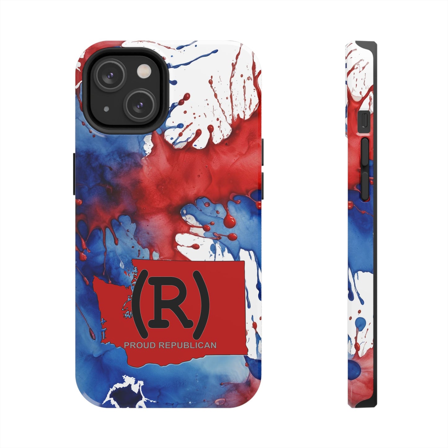 Washington Red State Red, White & Blue Splash Republican (R) Conservative Tough Phone Cases