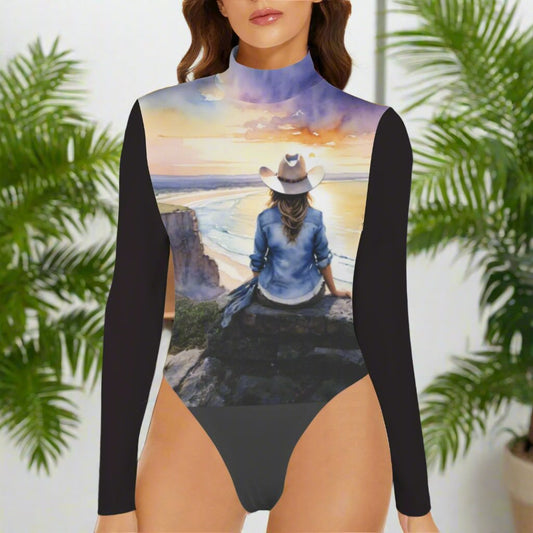 Cowgirl Ocean Sunset L/S Bodysuit