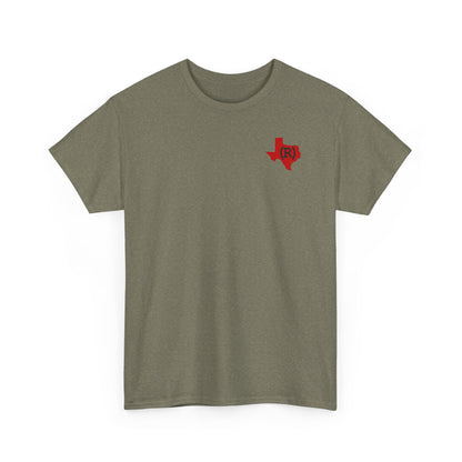 Texas Red State (R) Republican Conservative Printed Front & Back Unisex Heavy Cotton Tee