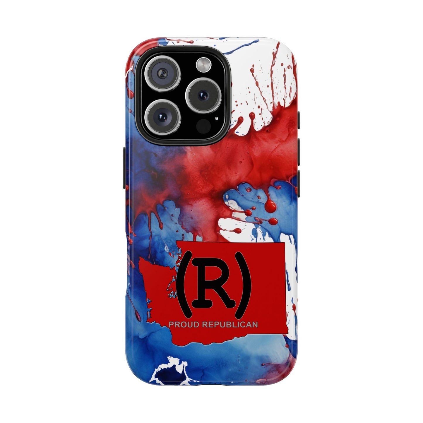 Washington Red State Red, White & Blue Splash Republican (R) Conservative Tough Phone Cases