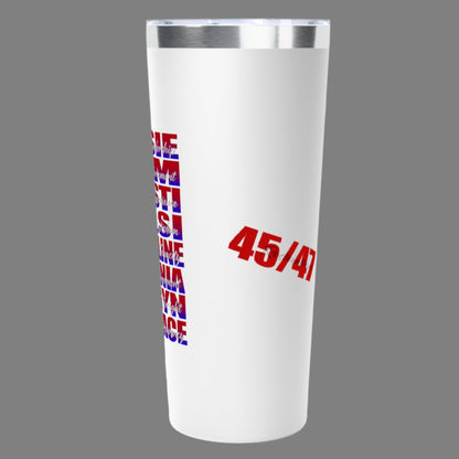 Stainless steel tumbler with snug plastic lid with rubber gasket. Available 3 colors. Celebrate the strong women of the Republican party and the Trump administrations victories for the American people every day!