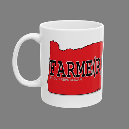 FARME(R) Oregon Republican Red State Conservative Election 2024 Farmer Ceramic Mug - 11oz.