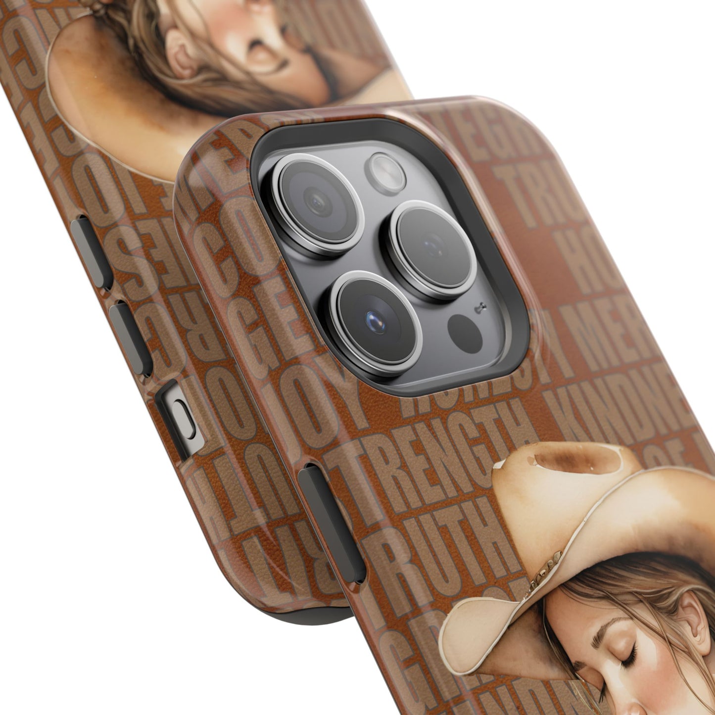 Watercolor Cowgirl Western Virtues Prayer Impact-Resistant Phone Cases