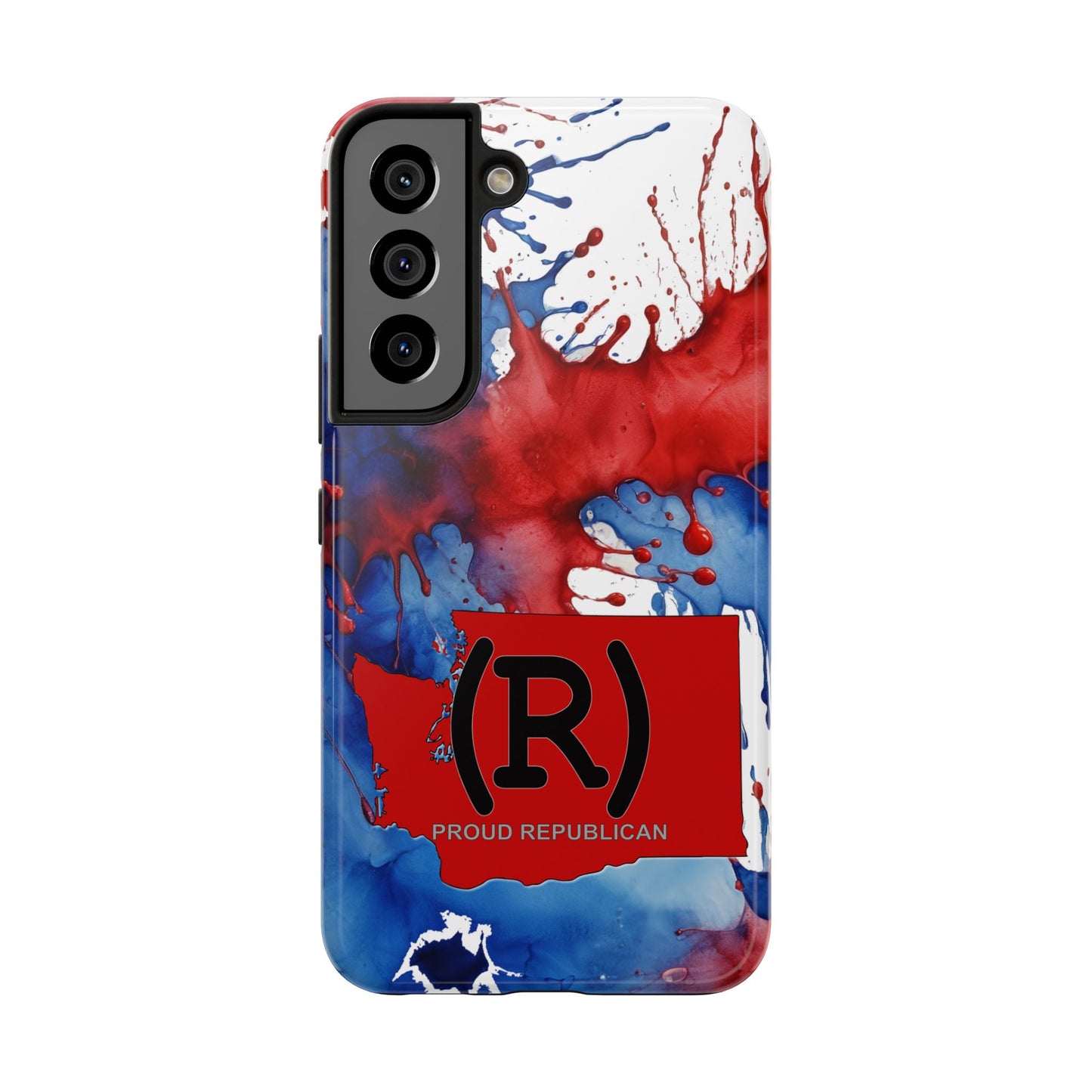 Washington Red State Red, White & Blue Splash Republican (R) Conservative Tough Phone Cases