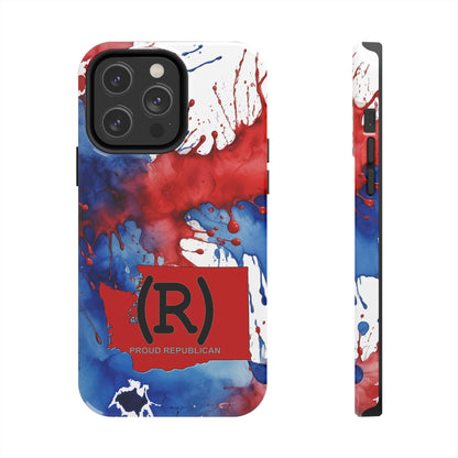 Washington Red State Red, White & Blue Splash Republican (R) Conservative Tough Phone Cases