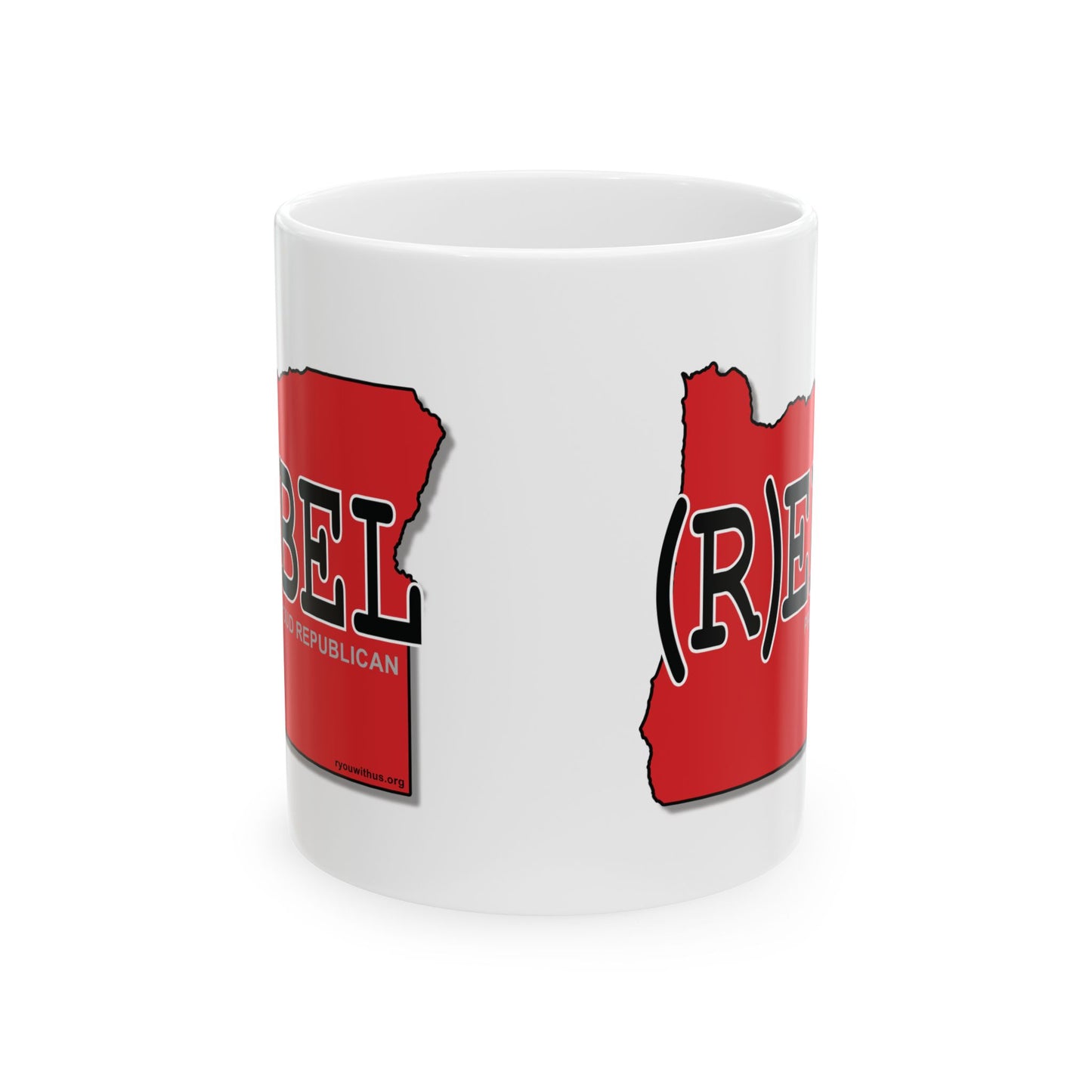 (R)EBEL Oregon Republican Red State Conservative Election 2024 Voter Ceramic Mug - 11oz.