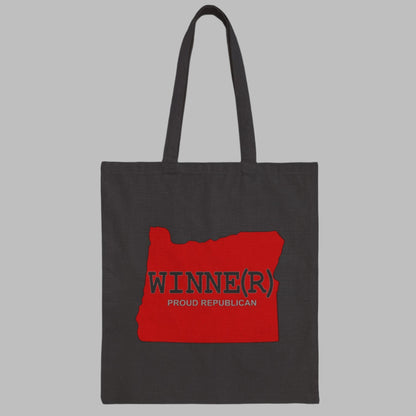 WINNE(R) Oregon Republican Red State Conservative Election 2024 Cotton Canvas Tote Bag - 2 Colors Options