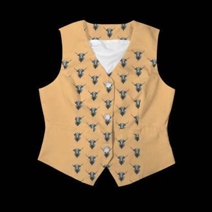 Watercolor Steer Sunny Peach Fashion Vest