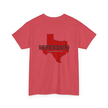 Texas DEFENDE(R) Republican (R) Conservative Unisex Heavy Cotton Tee (8 Color Options) S - 5X