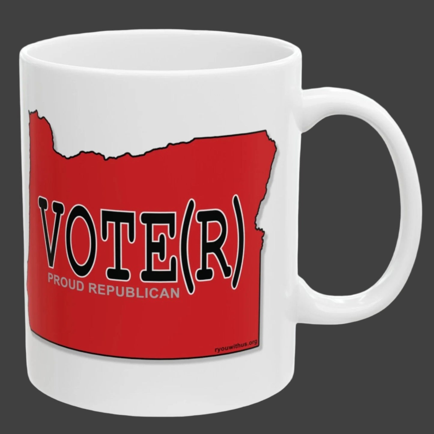 VOTE(R) Oregon Republican Red State Conservative Election 2024 Voter Ceramic Mug - 11oz.