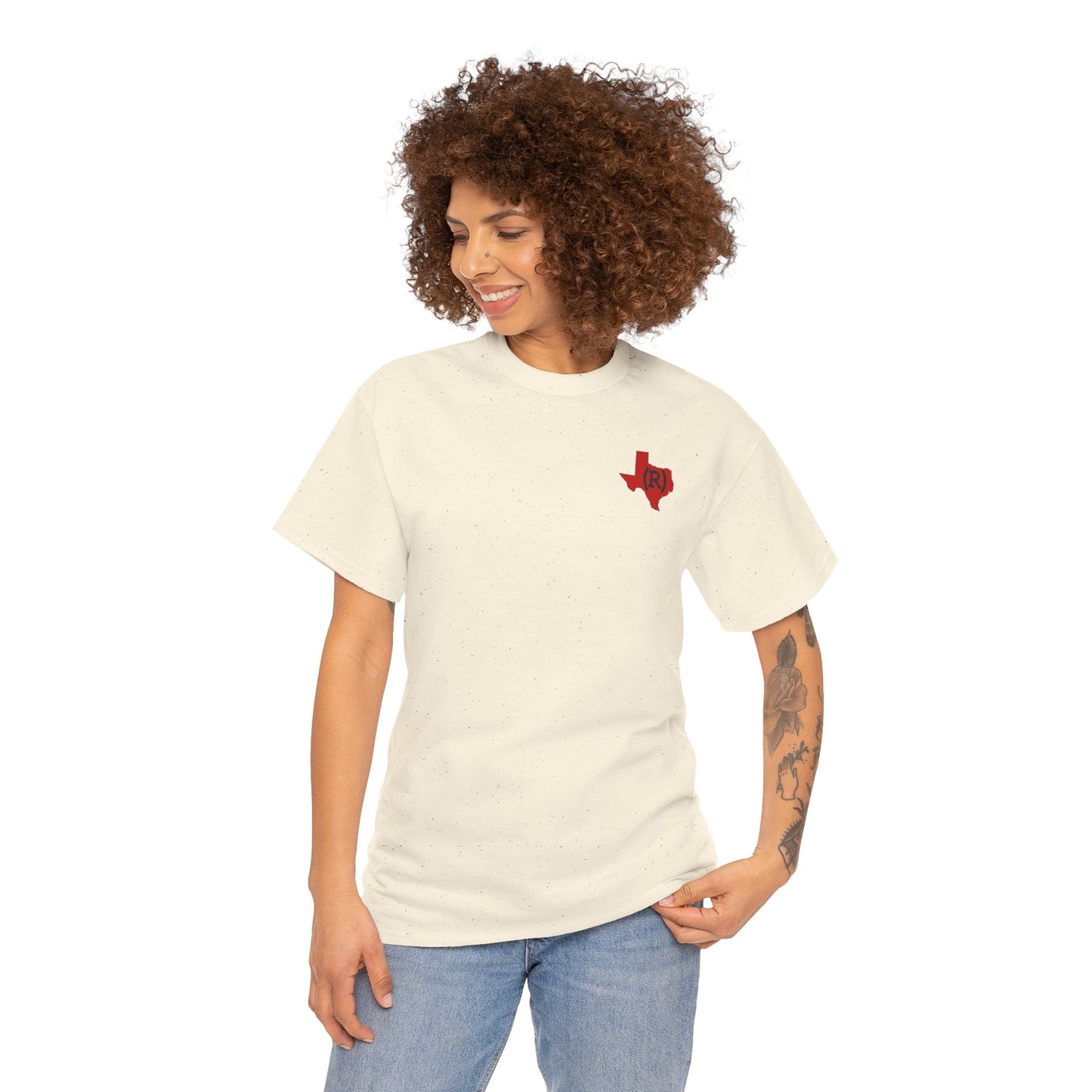 Texas Red State (R) Republican Conservative Printed Front & Back Unisex Heavy Cotton Tee