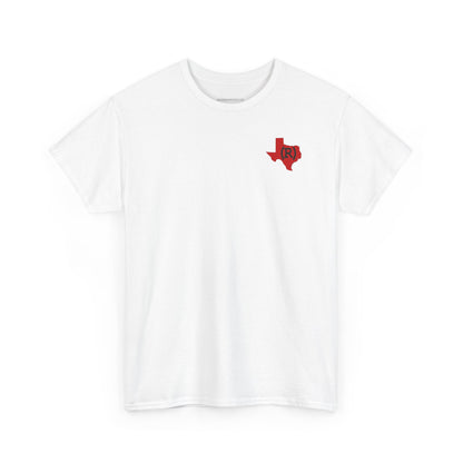 Texas Red State (R) Republican Conservative Printed Front & Back Unisex Heavy Cotton Tee