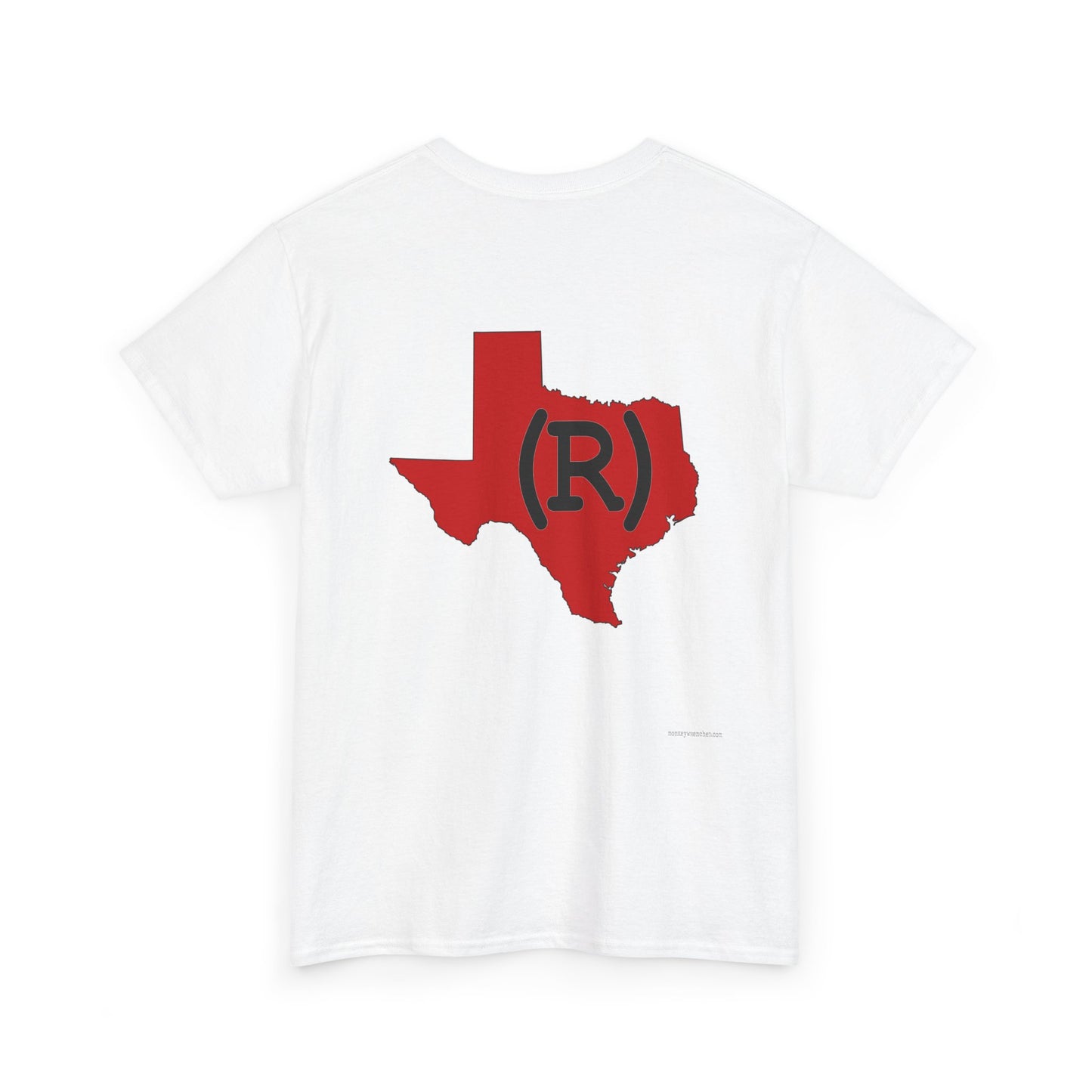 Texas Red State (R) Republican Conservative Printed Front & Back Unisex Heavy Cotton Tee