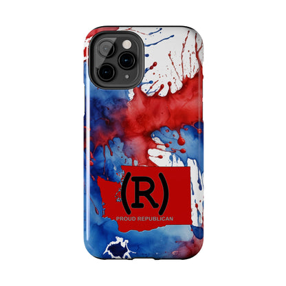 Washington Red State Red, White & Blue Splash Republican (R) Conservative Tough Phone Cases