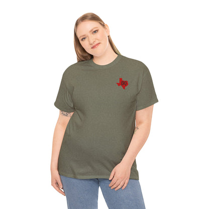 Texas Red State (R) Republican Conservative Printed Front & Back Unisex Heavy Cotton Tee