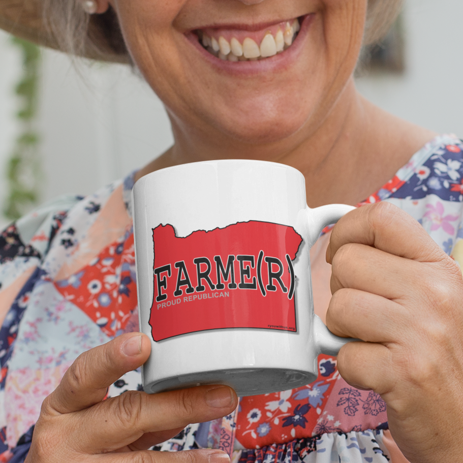 FARME(R) Oregon Republican Red State Conservative Election 2024 Farmer Ceramic Mug - 11oz.