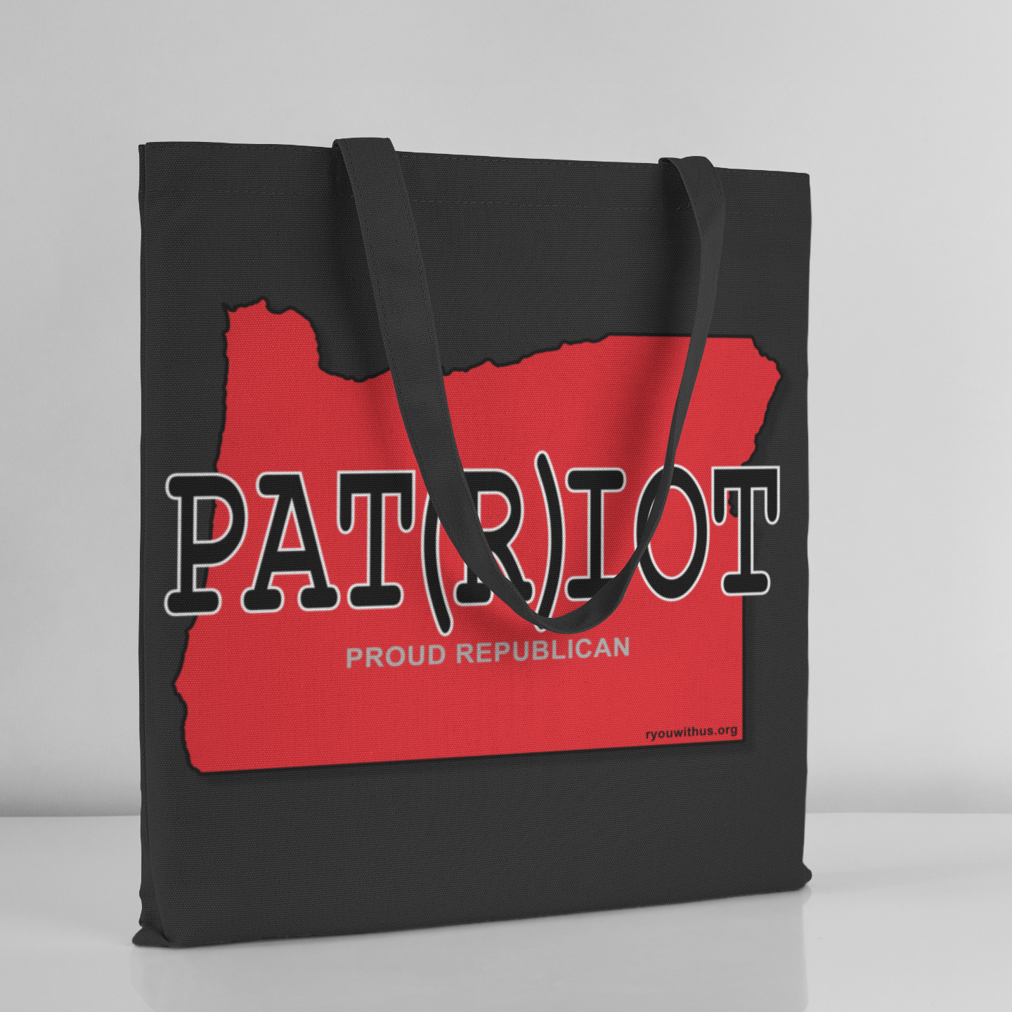 PAT(R)IOT Oregon Republican Red State Conservative Election 2024 Cotton Canvas Tote Bag - 2 Colors Options