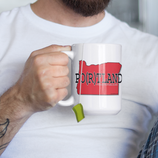 PO(R)TLAND Oregon Republican Red State Conservative Election 2024 Portland Ceramic Mug - 11oz.