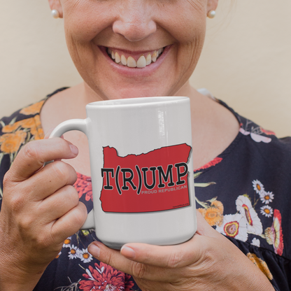 T(R)UMP Oregon Republican Red State Conservative Election 2024 Trump Ceramic Mug - 11oz.