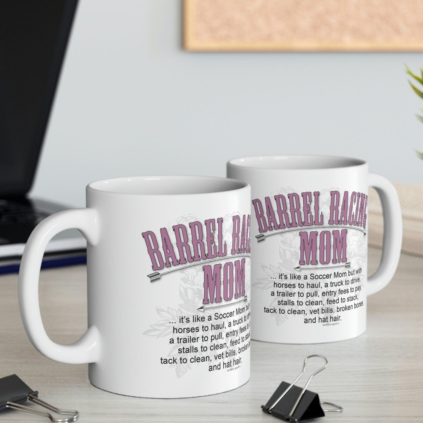 Barrel Racing Mom White Ceramic Mug - 11 oz.