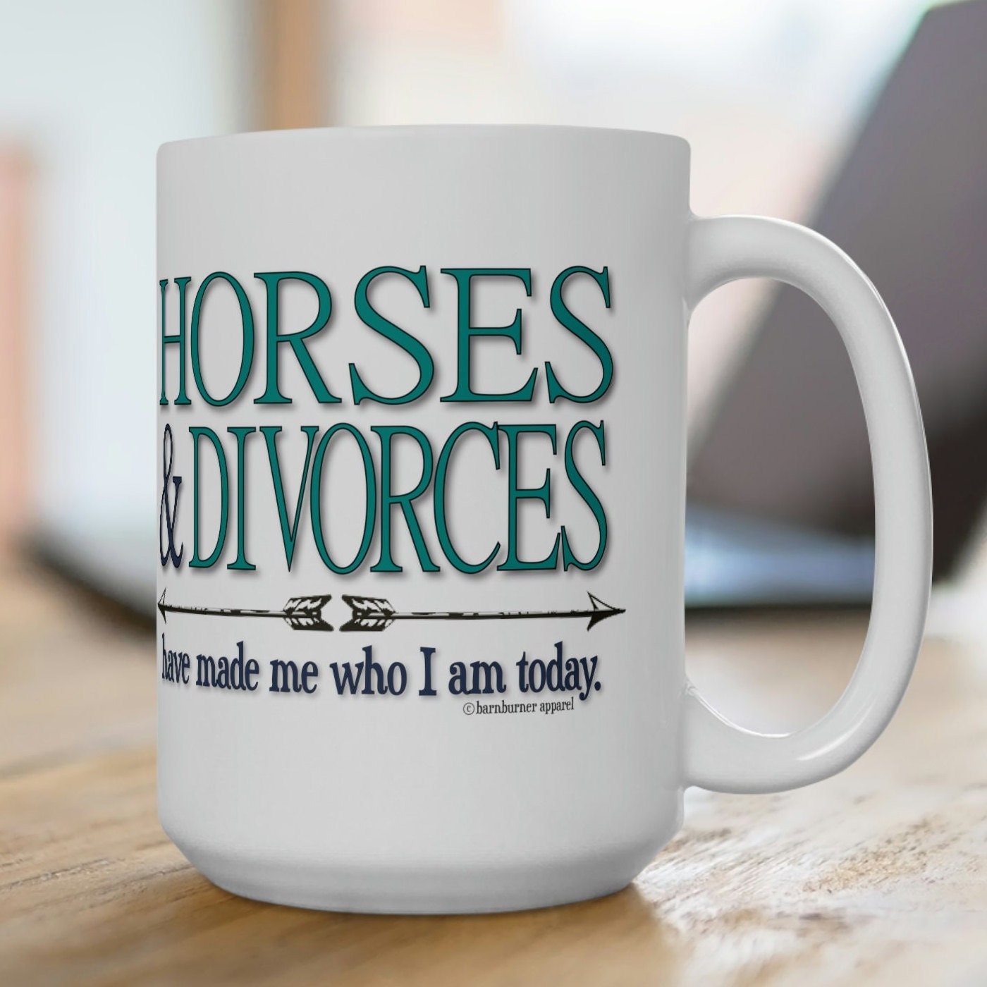 Horses & Divorces Single Divorced White Ceramic Coffee Mug - 15oz