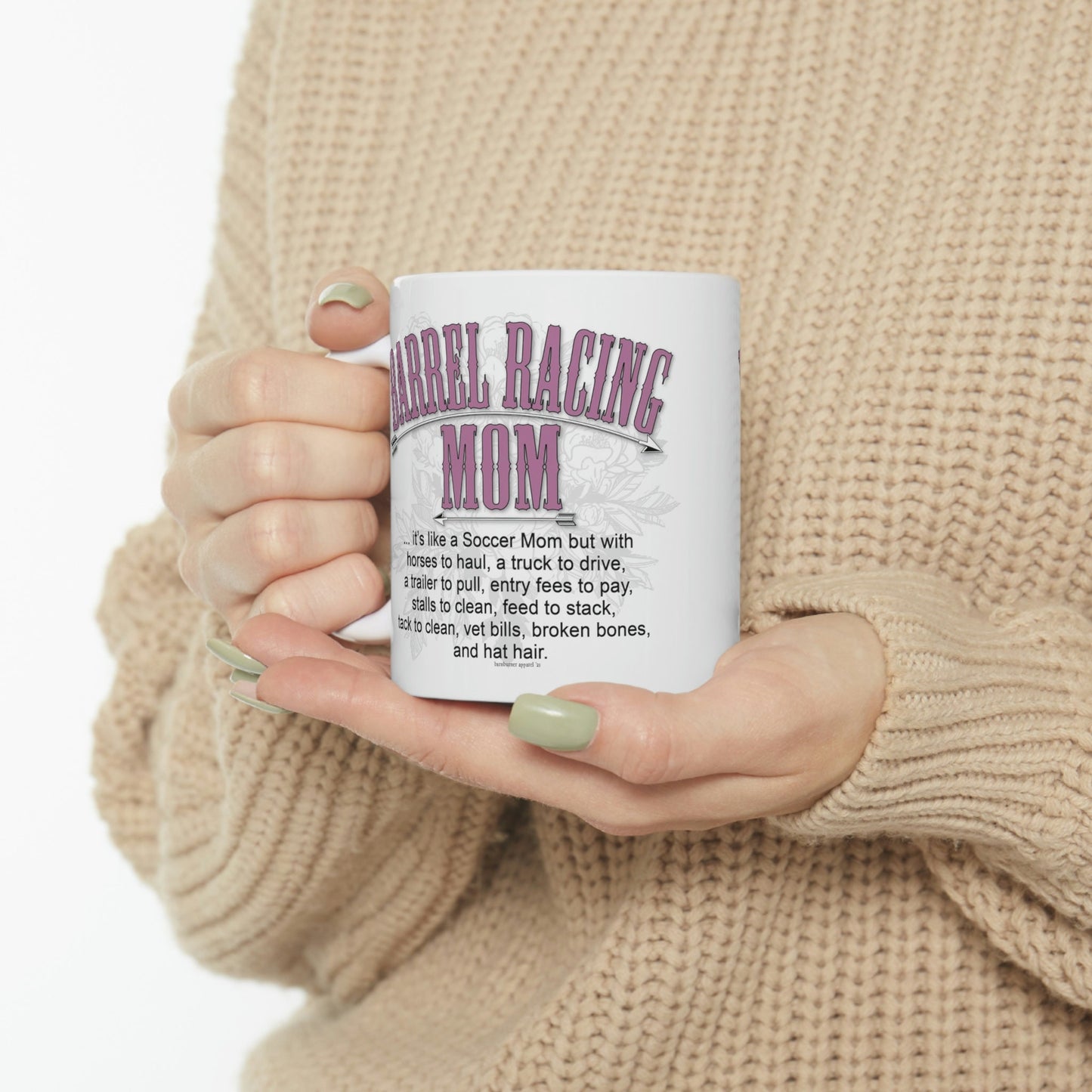 Barrel Racing Mom White Ceramic Mug - 11 oz.
