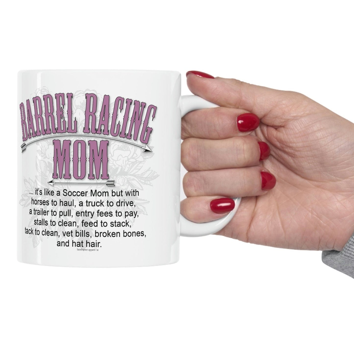 Barrel Racing Mom White Ceramic Mug - 11 oz.