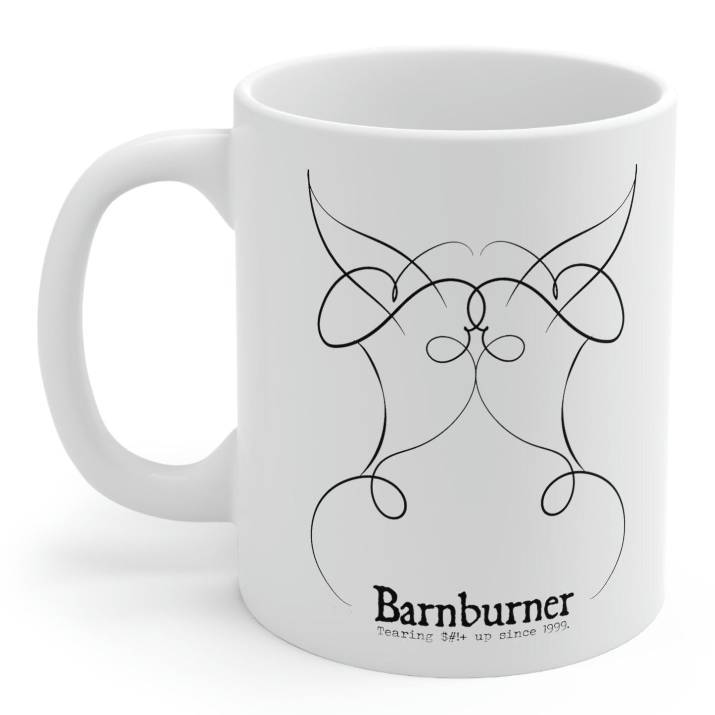 Barnburner Logo Divine Bovine White 11 oz. Ceramic Mug