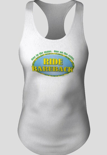 Ride Bareback Horseback Riding Horses Reins Mane Racerback Tank (3 Color Options)