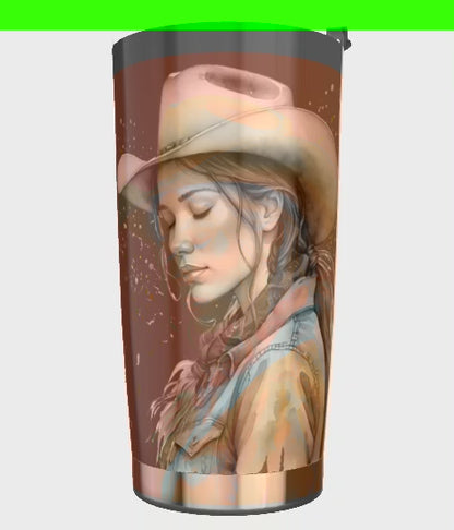 "Uplifted" Peaceful Cowgirl Virtues Stainless Steel Tumbler - 20 oz (VIDEO) **FREE SHIPPING**