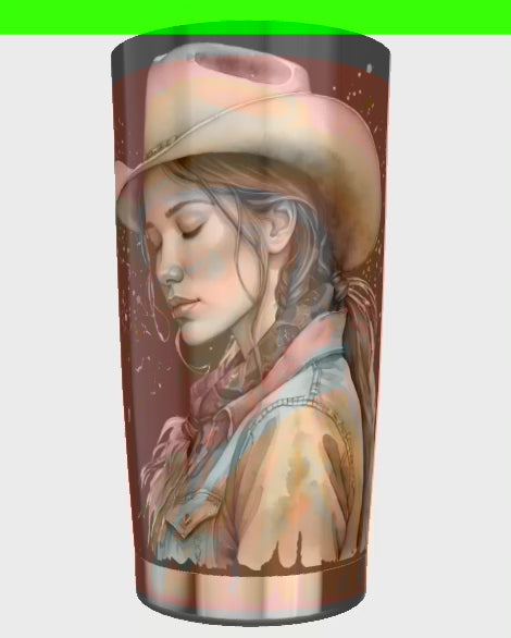 peaceful cowgirl 20 oz stainless steel tumbler